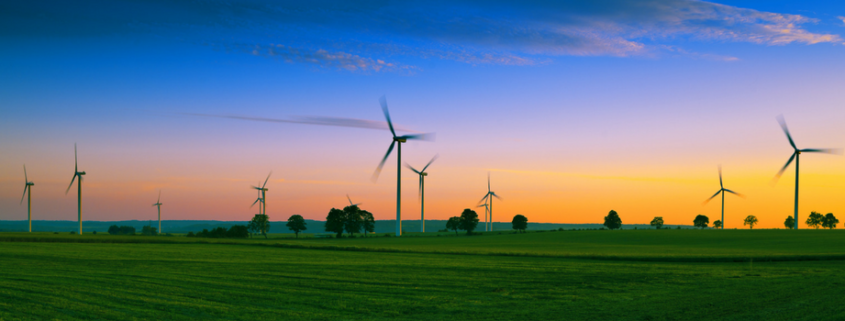 Wind Electricity farm in Australia, beautiful lush green